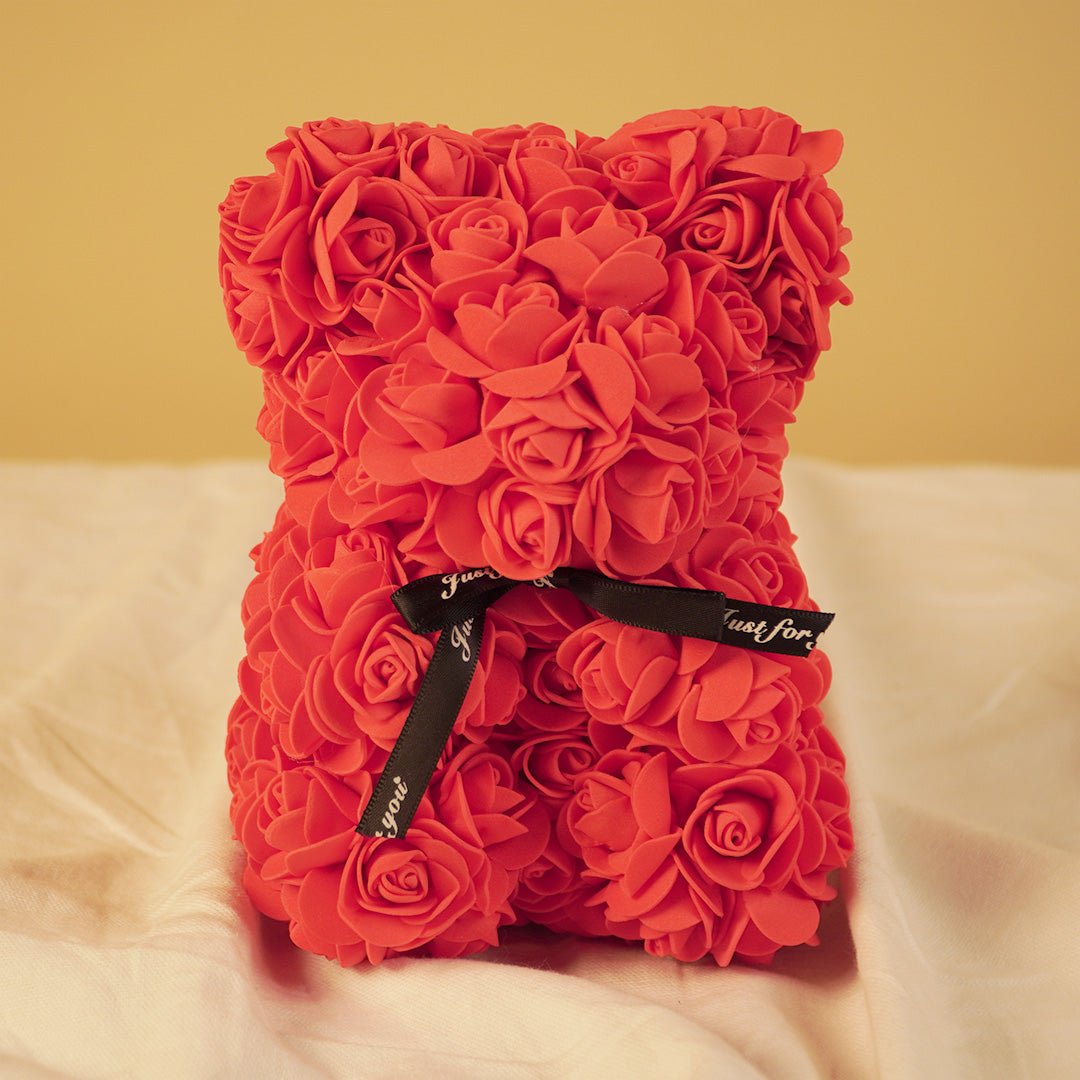 Rose Teddy Bear – Romantic Artificial Flower Bear Gift for Love & Special Moments - Memories InsiteROSE TEDDY BEAR-1